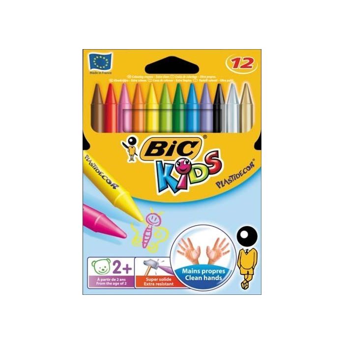 Kredki świecowe BIC Kids Plastidecor 12 kolorów, 945764
