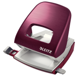 Dziurkacz duży, Metalowy, Czerwony, 30 kartek, Style Leitz 50060028