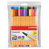 Cienkopis STABILO point 88 etui 25+5 szt. neon