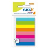Zakładki indeksujące 45x8mm mix 8 kolorów neon STICK"N 21401