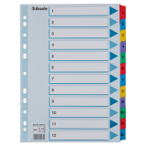 Przekładki kartonowe MYLAR A4 1-12 100162 białe ESSELTE