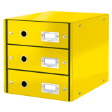 Pojemnik z 3 szufladami Leitz C&S, żółty 60480016