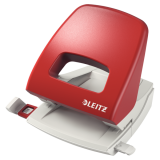 Dziurkacz duży, Plastikowy, Czerwony, 25 kartek, Leitz 50050025