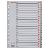 Przekładki plastikowe numeryczne A4 1-20 szare ESSELTE 100107